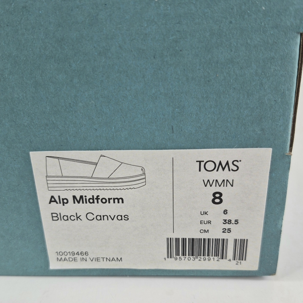 Sz 8 Toms Alpargata canvas platform flats - Picture 11 of 12